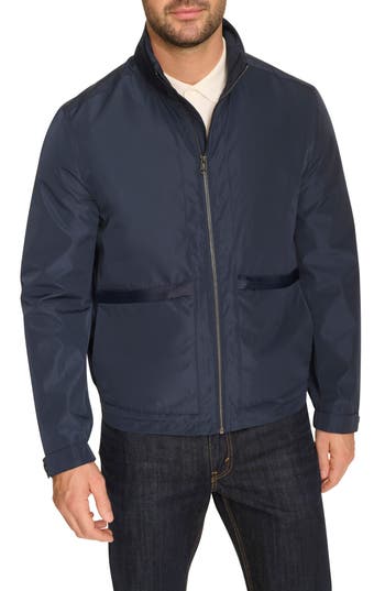 Cole Haan Packable Rain Jacket In Navy