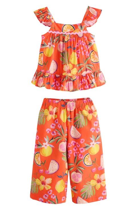 Kids' Fruit Print Peplum Top & Wide Leg Pants Set (Baby, Toddler & Little Kid)