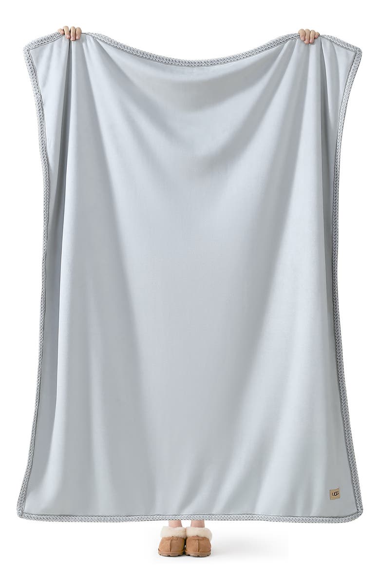 UGG<sup>®</sup> Kirkwood Braid Trim Throw Blanket, Alternate, color, Gray Violet