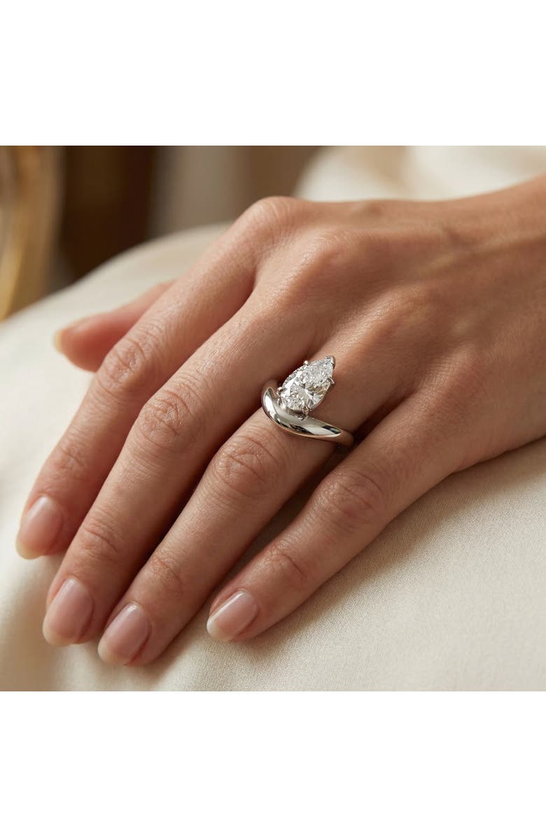 Bliss Diamond Certified 2Ct Minali Curved Pear Diamond Engagement Ring 14k Gold/Pt Lab Grown, Alternate, color, 14K White Gold