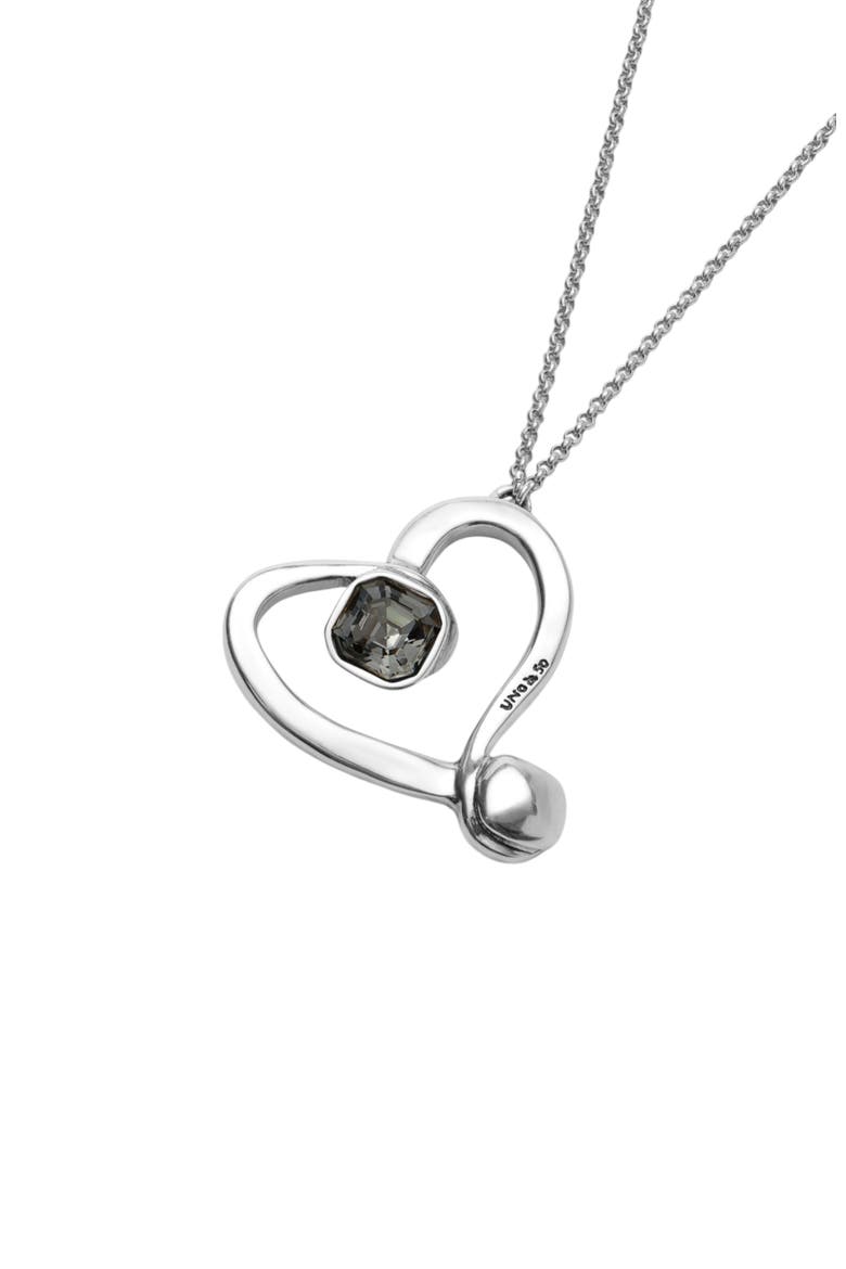 Long Heart Pendant Necklace, Alternate, color, Silver