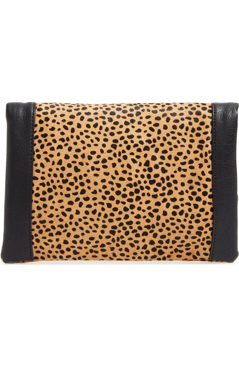 Sole Society Jemma Genuine Calf Hair Clutch, Alternate, color,
