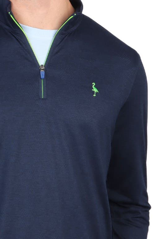 Tailorbyrd Perforated Performance Quarter Zip Golf Pullover In Navy