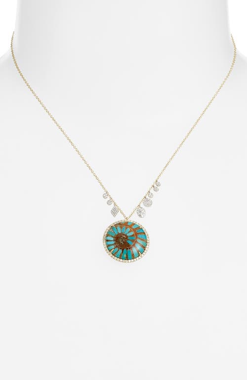 Meira T Amazonite Inlay Pendant Necklace In Blue