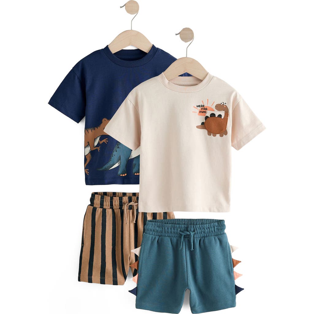 Next Kids' 4-piece Mix & Match Dinosaur T-shirt & Shorts Set