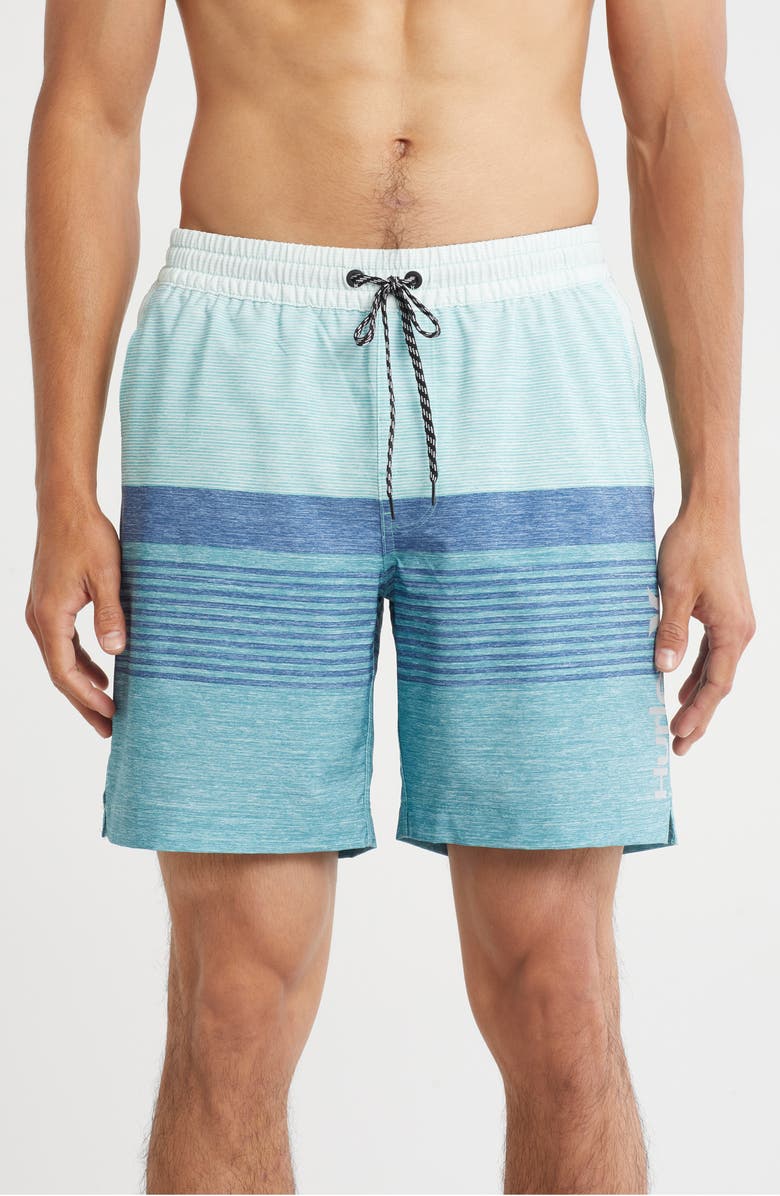Hurley Ombré Volley Swim Shorts, Main, color, Deep Emerald