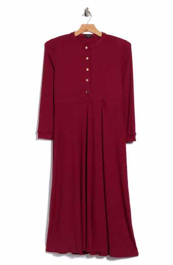 Ashton Rib Long Sleeve A-Line Dress