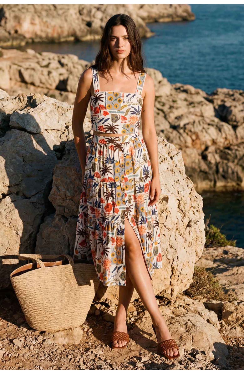 Change of Scenery Joanna Tiered Maxi Skirt, Alternate, color, Riviera