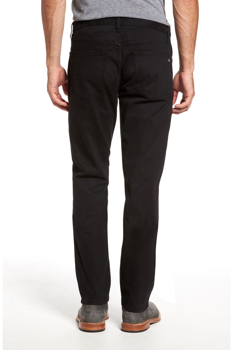 Brushed Twill Slim Straight Leg Five-Pocket Pants, Alternate, color, BLACK