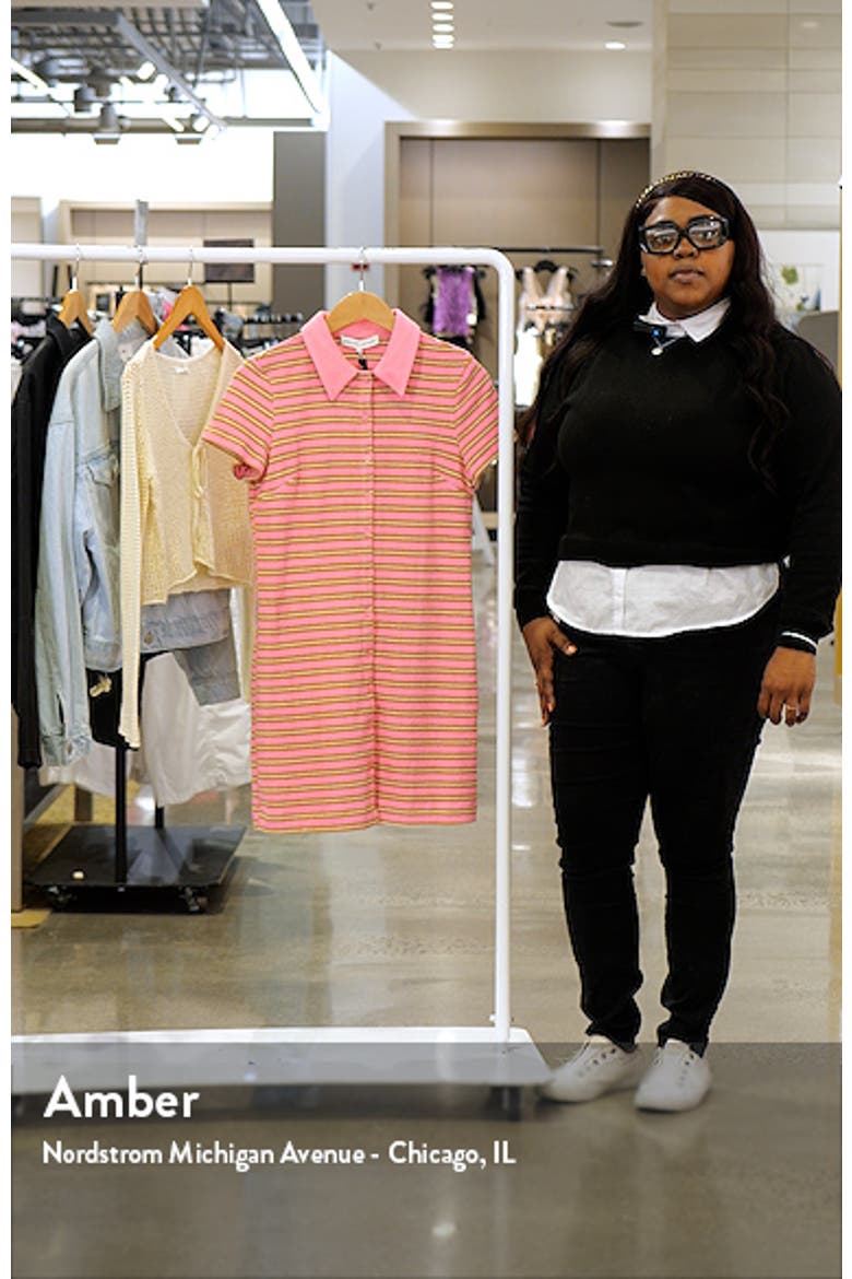 Stripe Terry Cloth Polo Mini Shirtdress video