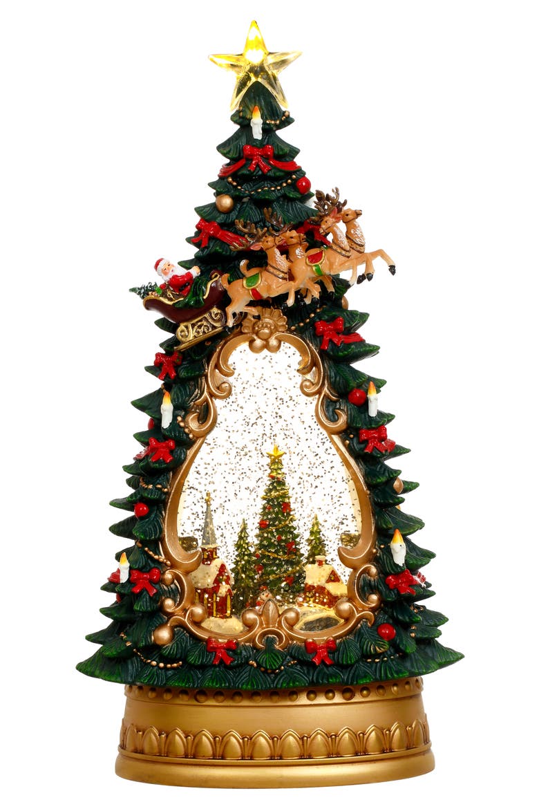 Christmas Tree Scene with LED, Main, color, Green