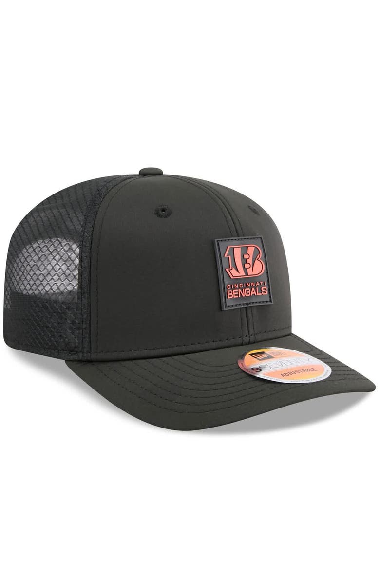 New Era Men's New Era Black Cincinnati Bengals 2025 Sideline 9SEVENTY Trucker Adjustable Hat, Alternate, color, Black