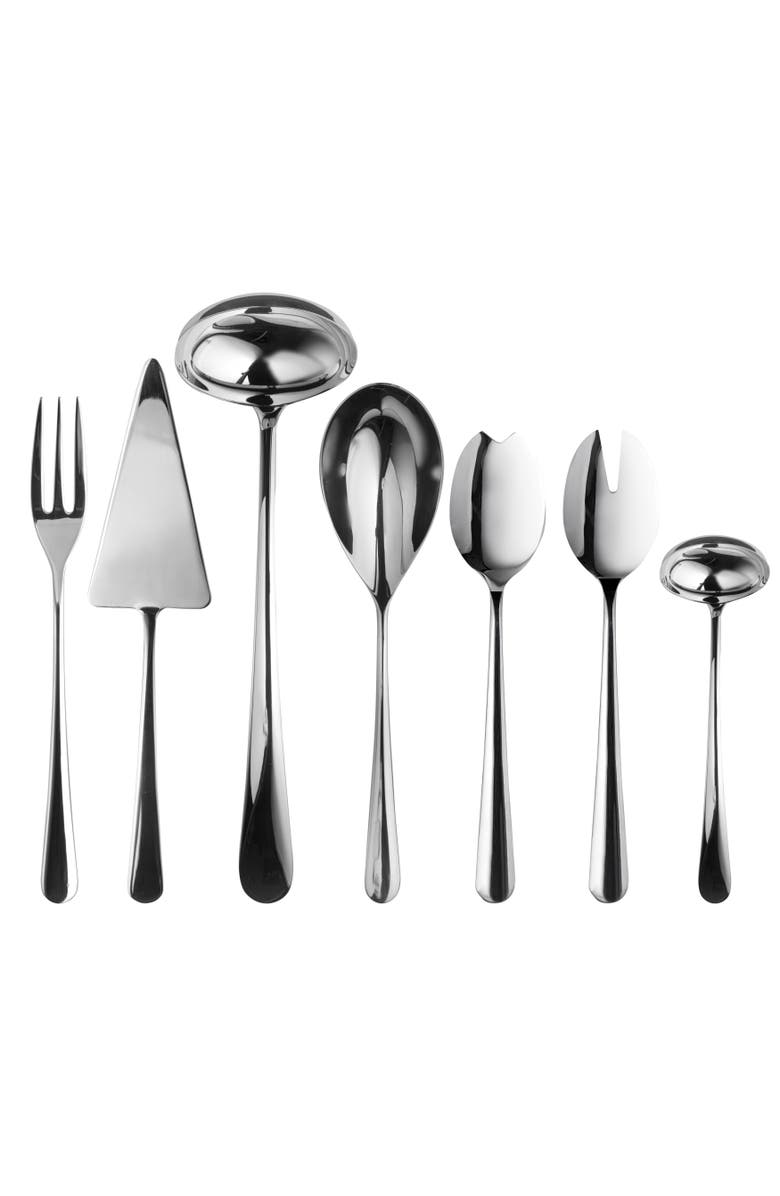Mepra Neve Serving Set - 7 Pieces, Main, color, Silver