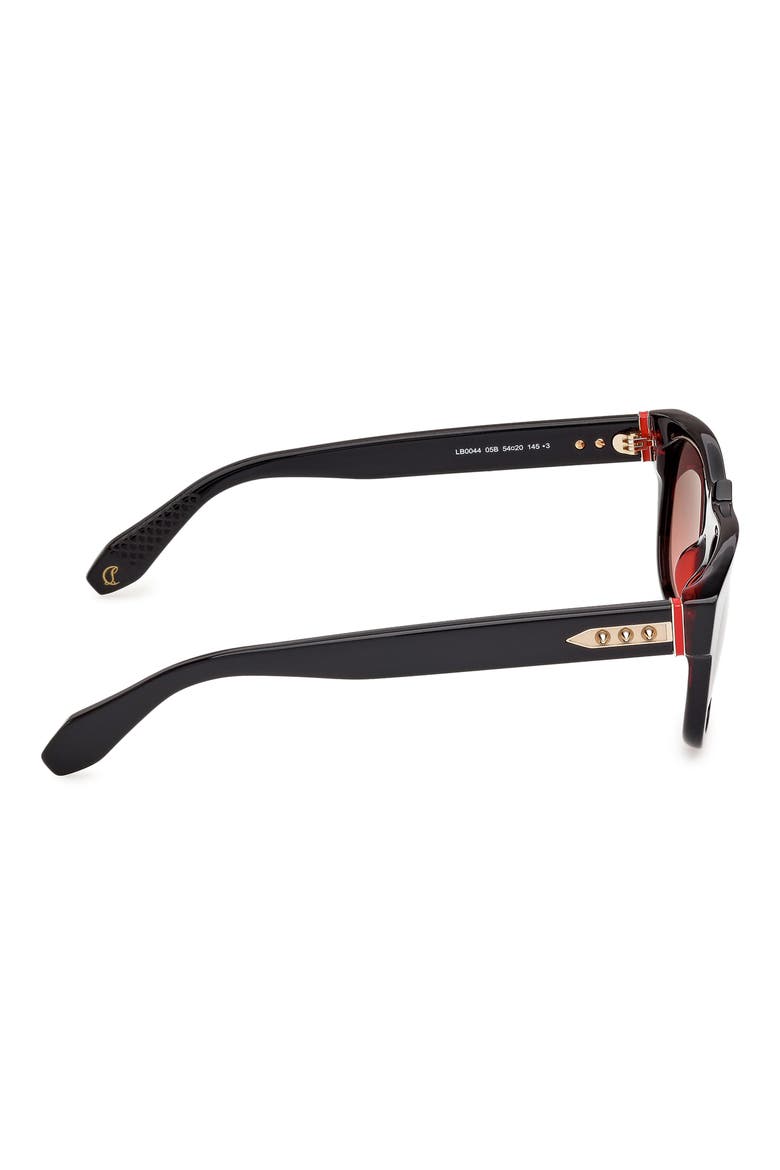 54mm Square Sunglasses, Alternate, color, BILAYER BLACK / RED / GOLD
