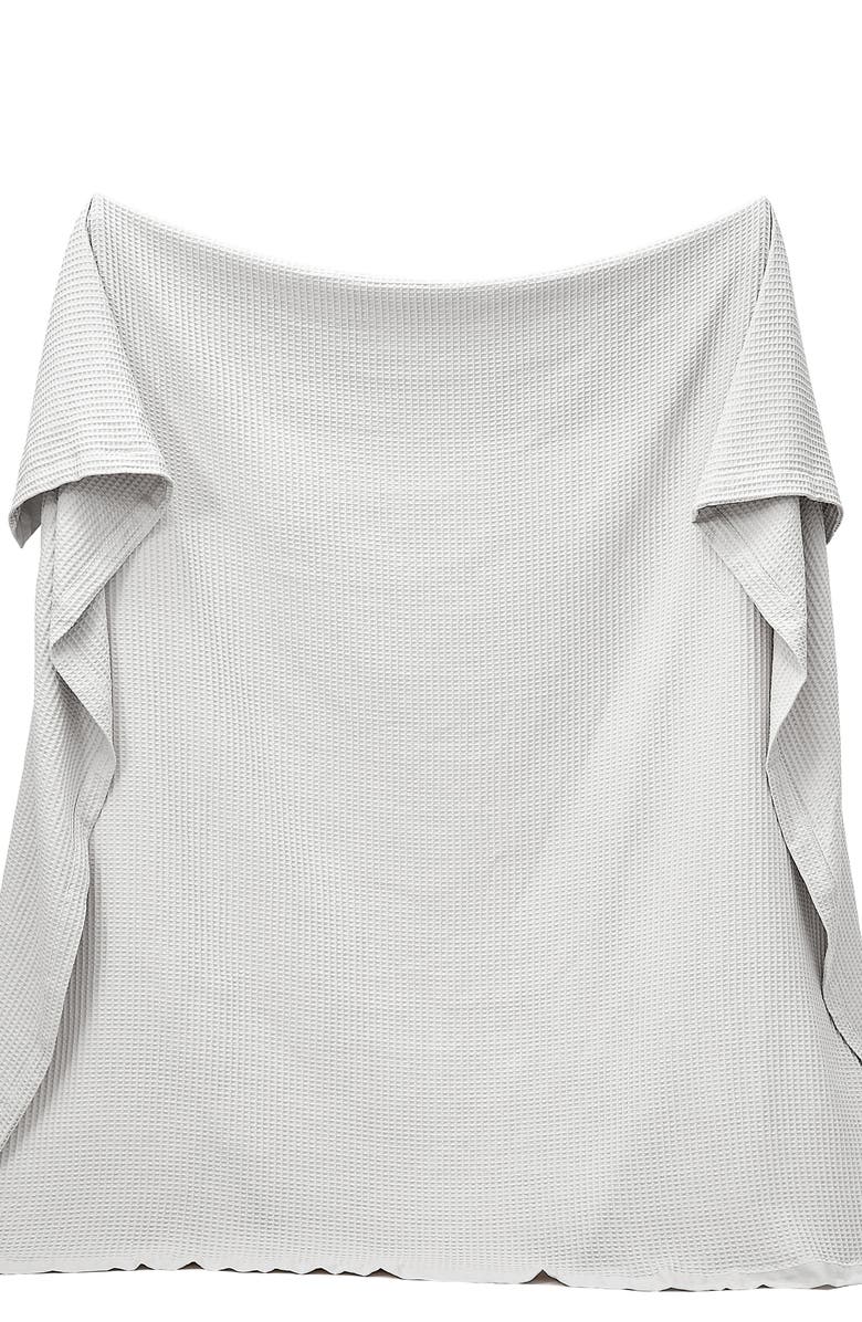 Woven & Weft Super Soft Cotton All-Season Waffle Weave Throw Blanket, Alternate, color, Light Grey