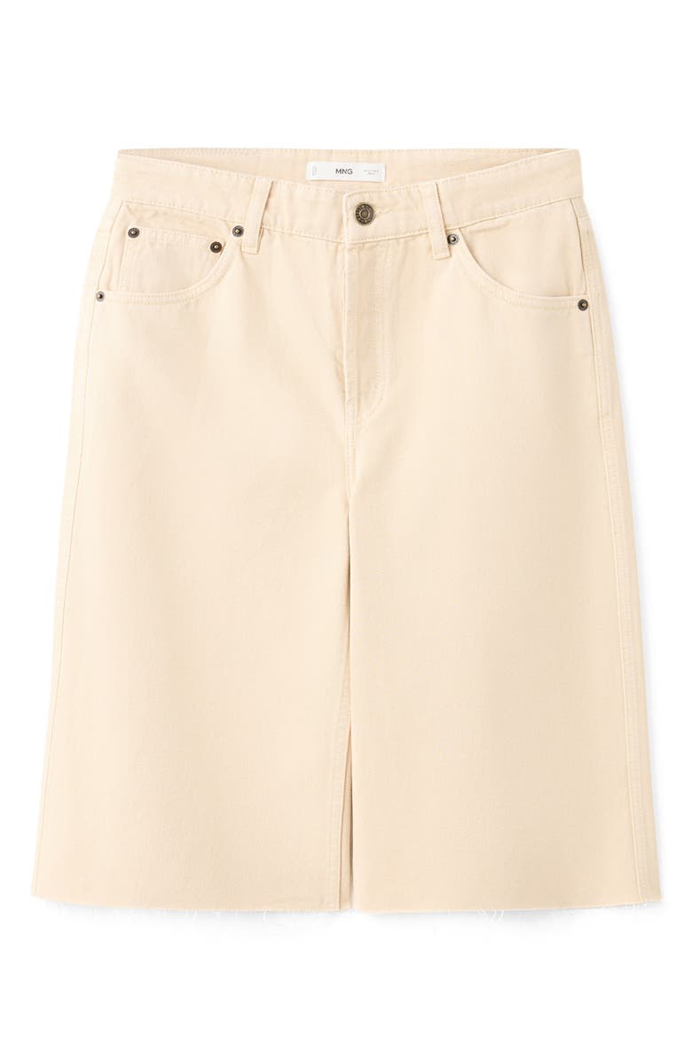 MANGO Denim Bermuda Shorts, Alternate, color, Vanilla