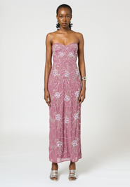 BEAUUT Strapless Embellished Sequin Beaded Maxi Dress