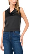 Vince Camuto Cowl Neck Sleeveless Satin Top