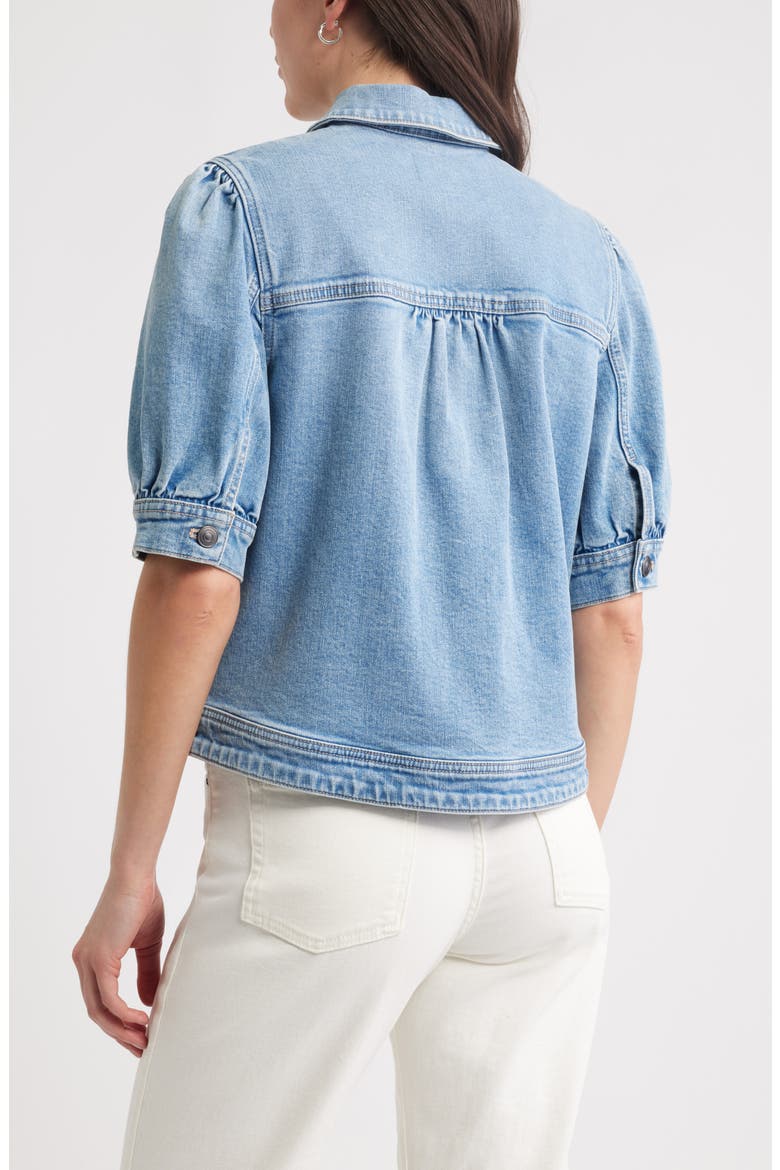 Elbow Sleeve Denim Jacket, Alternate, color, LIGHT WASH