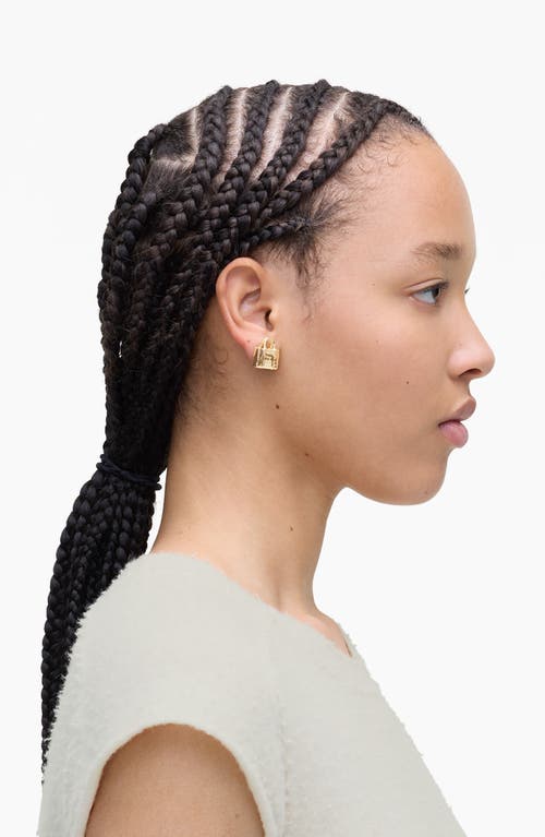 Marc Jacobs The Tote Bag Stud Earrings In Light Antique Gold