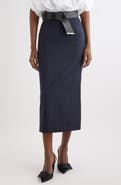 Givenchy Pinstripe Wool Pencil Midi Skirt