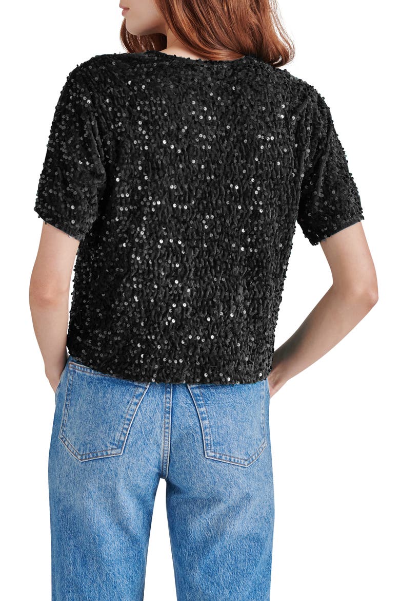 Cressa Sequin T-Shirt, Alternate, color, BLACK