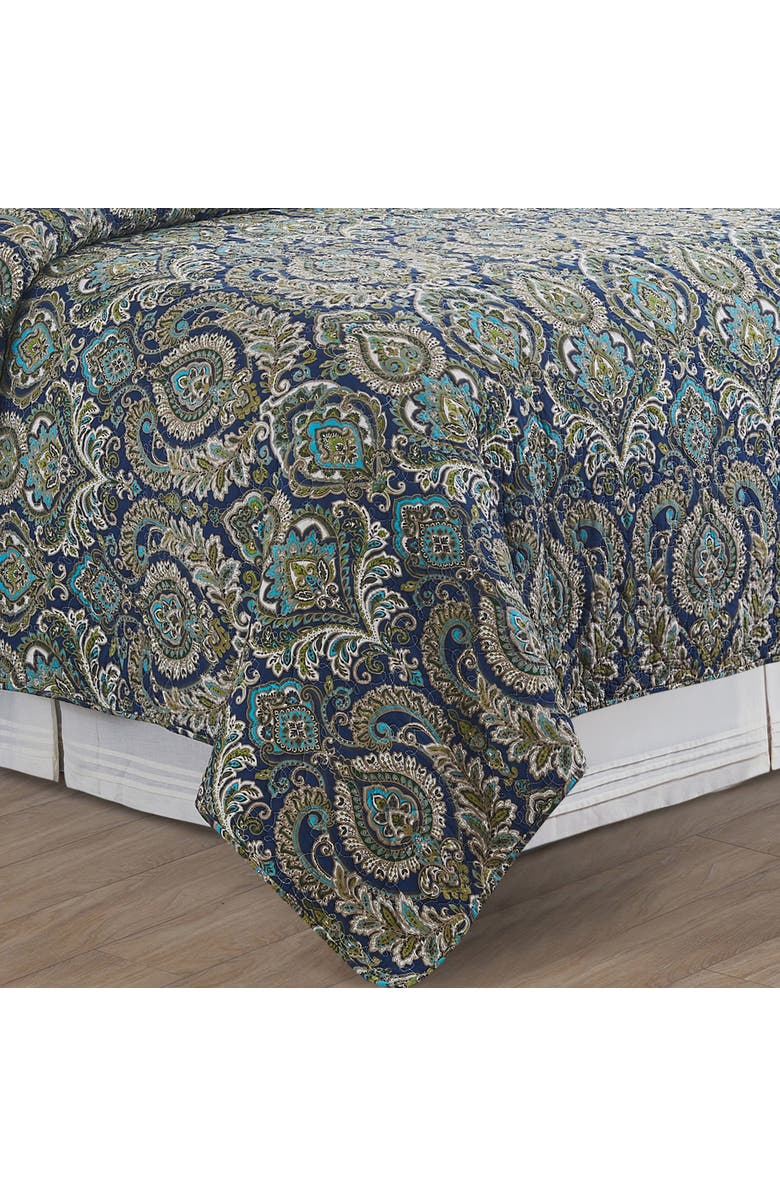 C&F Home Kingstown Paisley Damask Quilt Set, Alternate, color, Green