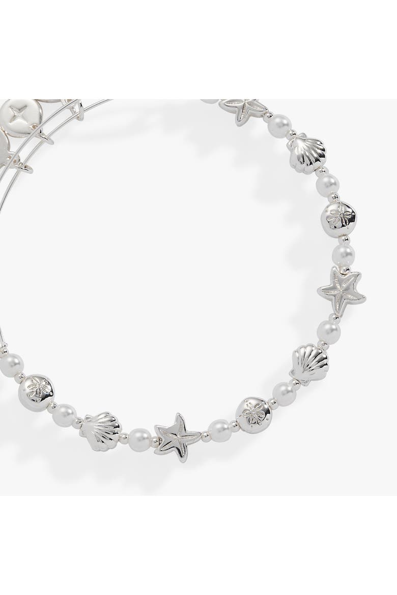 Seaside Pearl Beaded Bangle, Alternate, color, Silver
