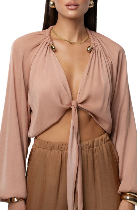 Seaside Glow Tie Front Top