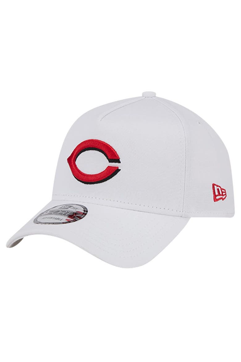 Men's New Era White Cincinnati Reds TC A-Frame 9FORTY Adjustable Hat, Main, color, White