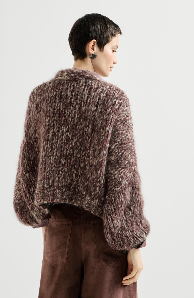 Brunello Cucinelli Malfilé mohair cardigan, Alternate, color, Purple