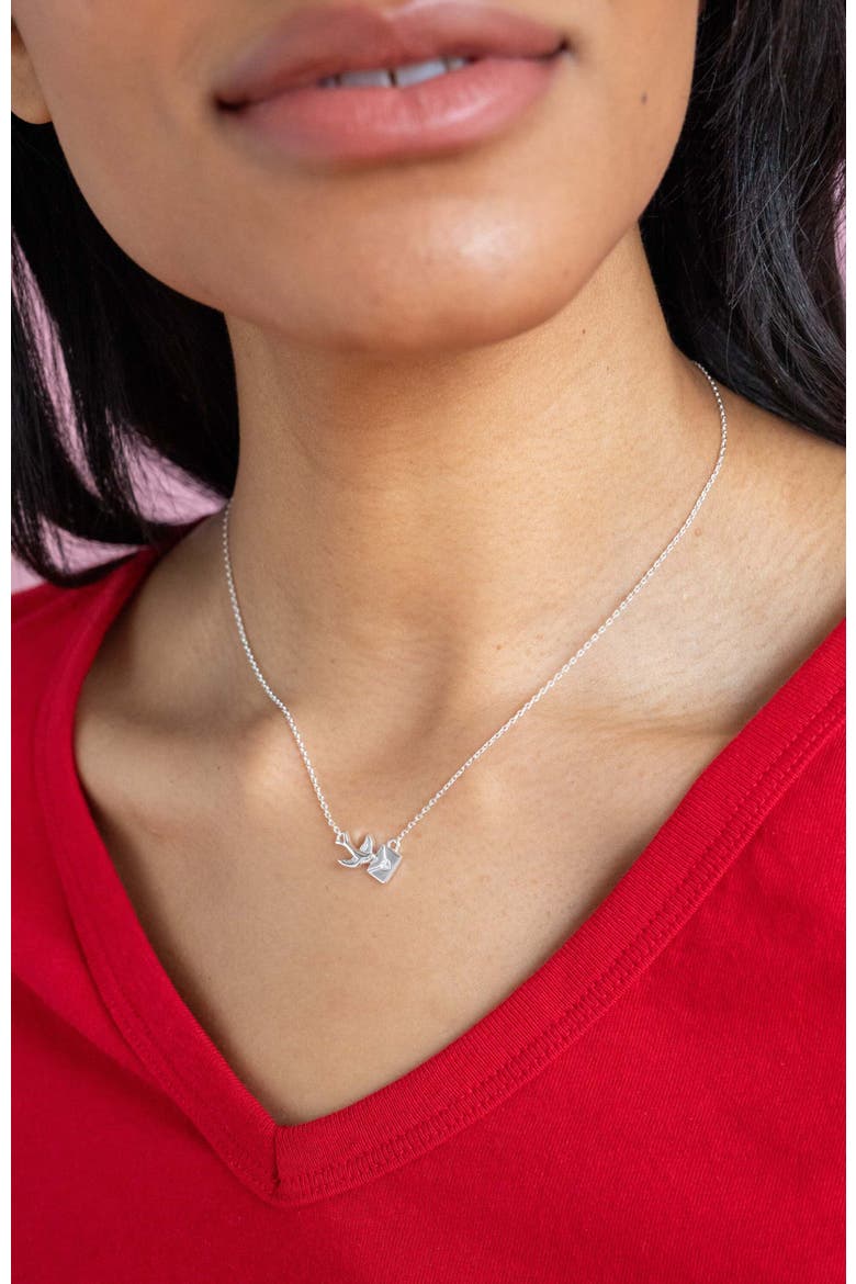 Love Letter Inline Necklace, Alternate, color, Silver