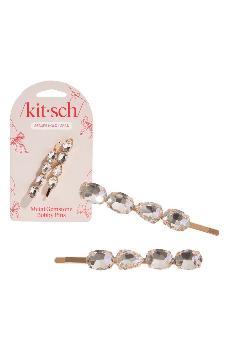 Kitsch 2-Pack Crystal Bobby Pins, Alternate, color, 
