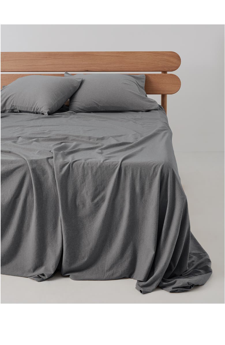 Pact Organic Cotton Organic Favorite Tee Jersey Sheet Set, Alternate, color, Medium Grey Heather