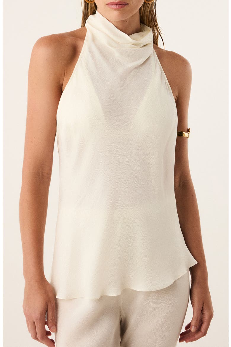Ro Semisheer Halter Cover-Up Top, Main, color, OFF WHITE
