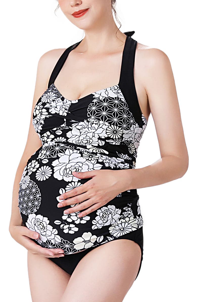 Kimi & Kai Chana Floral Print UPF50+ Two-Piece Maternity Swimsuit, Alternate, color, Multicolored