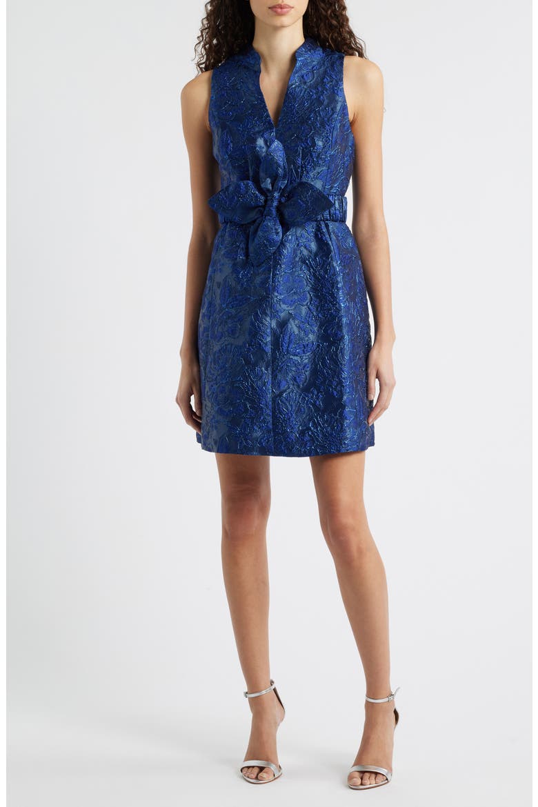 Tazie Jacquard Sleeveless Minidress, Main, color, LOW TIDE NAVY NIGHTSHADE
