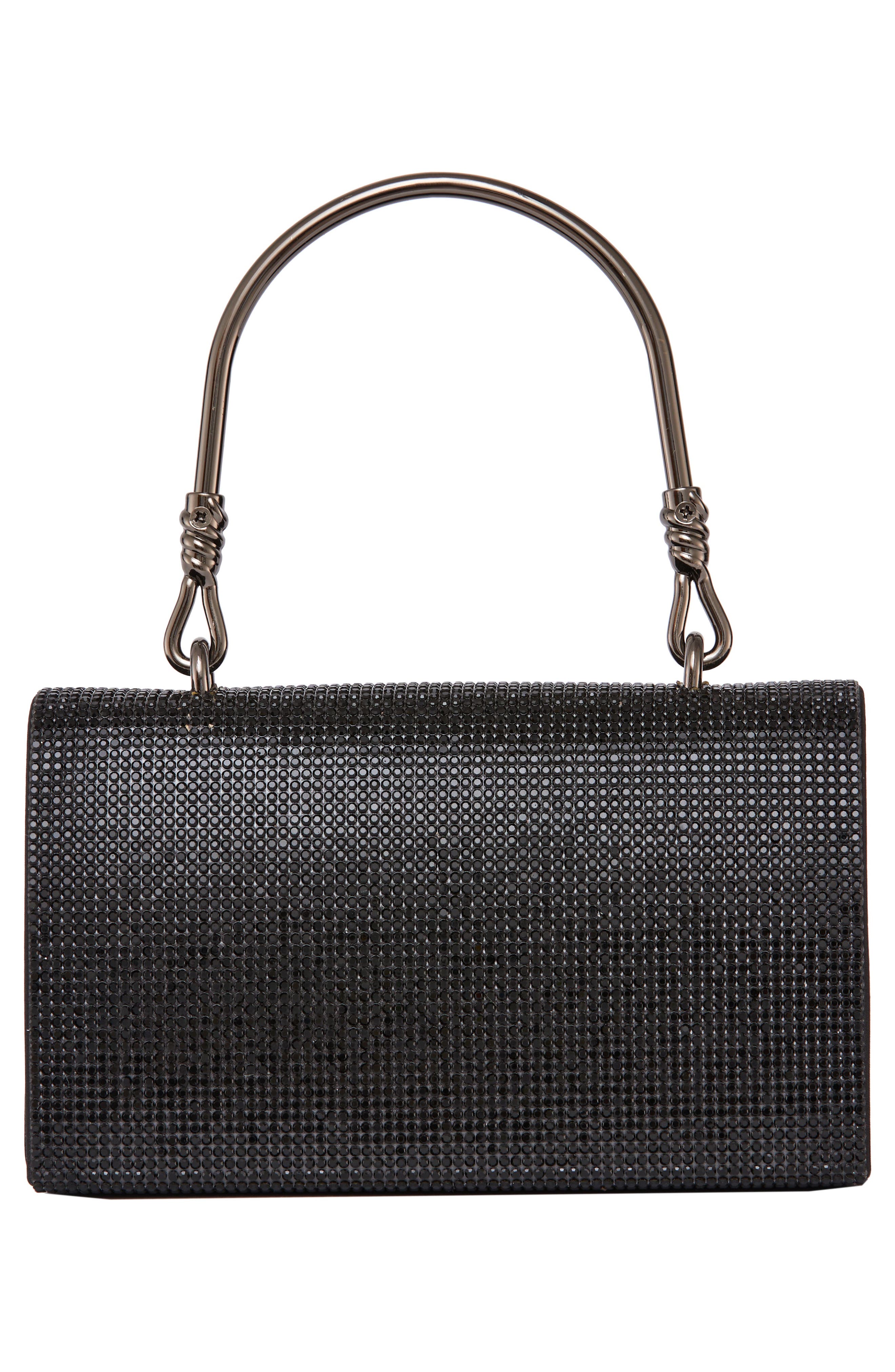 LADY COUTURE Elegant Rhinestone Satin Evening Bag, Alternate, color, Black