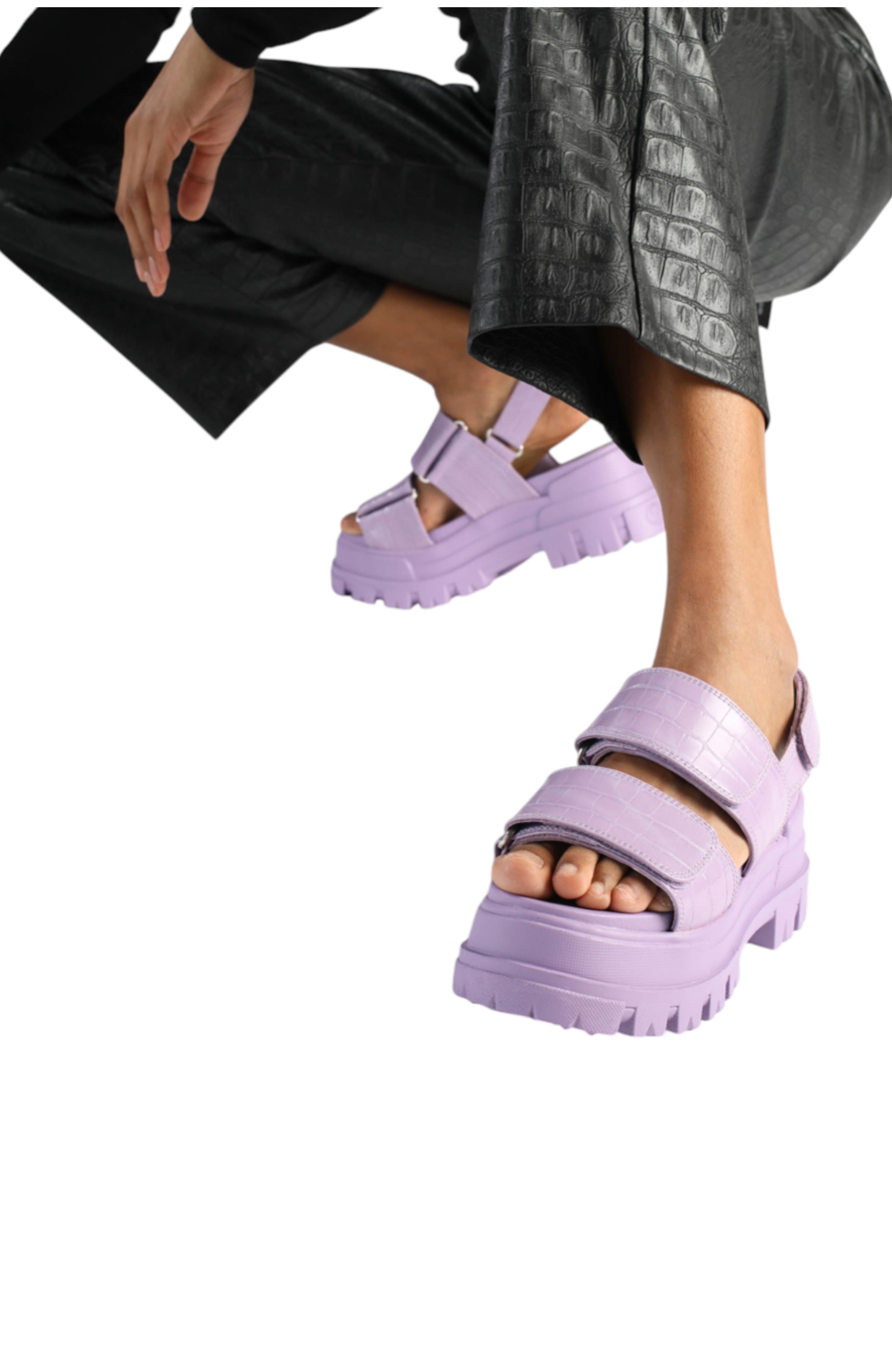 Buffalo Boots Aspha Snd Platform Sandal, Alternate, color, Croco Lavender