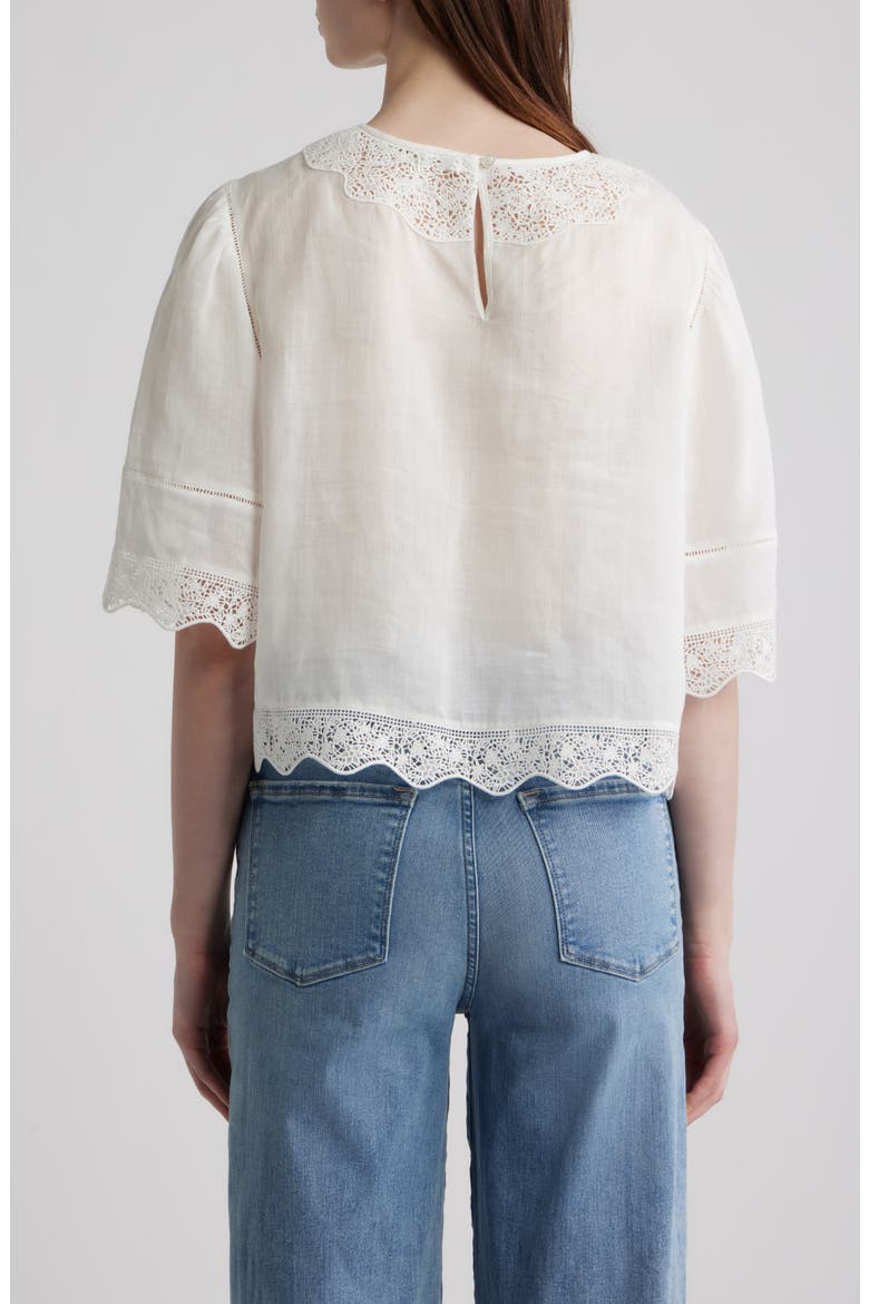 The Embroidered Ramie Top, Alternate, color, WHITE