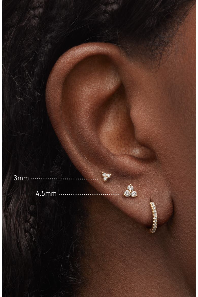 Diamond Trinity Threaded Stud Earring, Alternate, color, WHITE GOLD