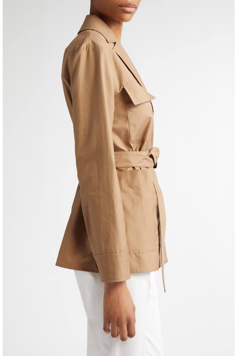 Giulia Water Repellent Twill Belted Jacket, Alternate, color, CAMEL