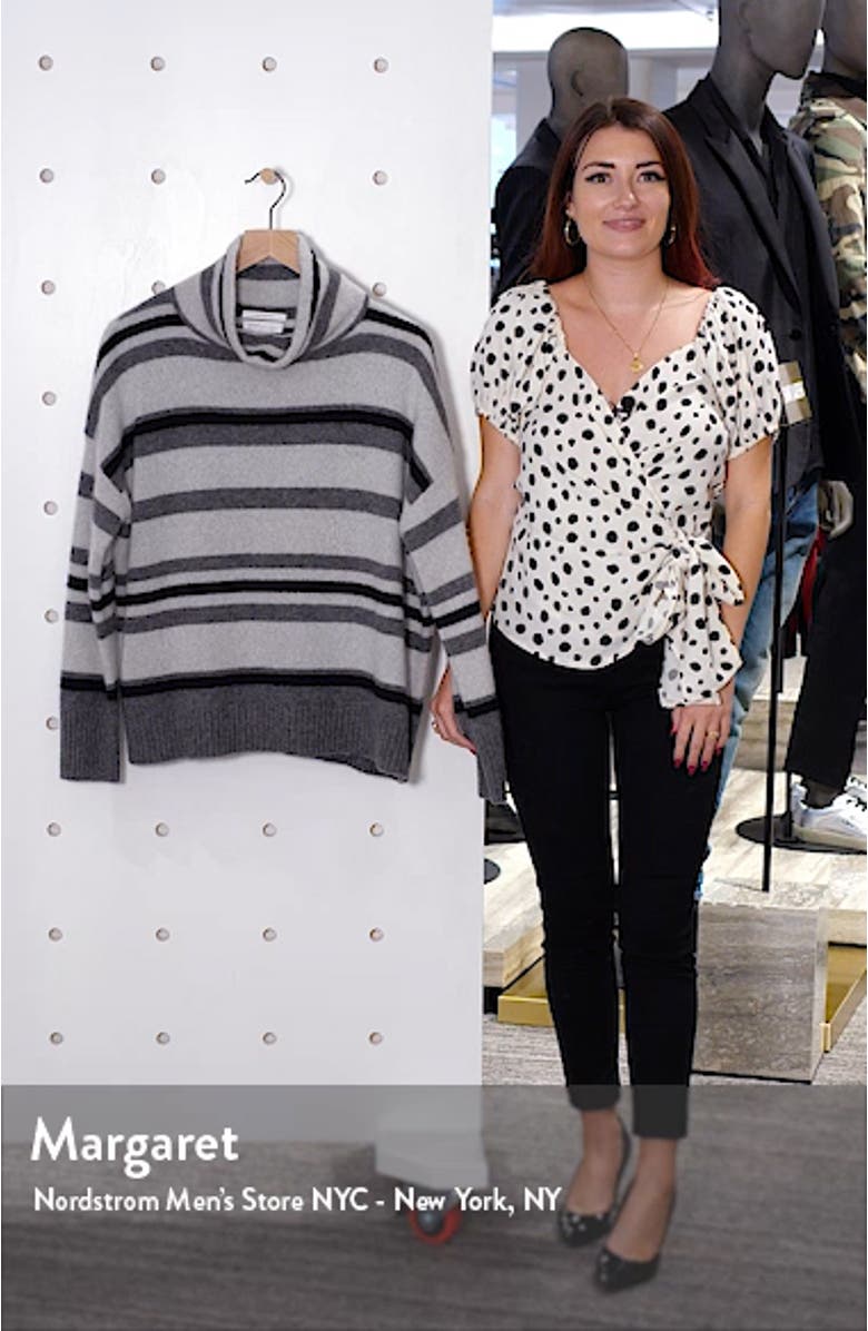 Oversize Stripe Turtleneck Cashmere Sweater, sales video thumbnail