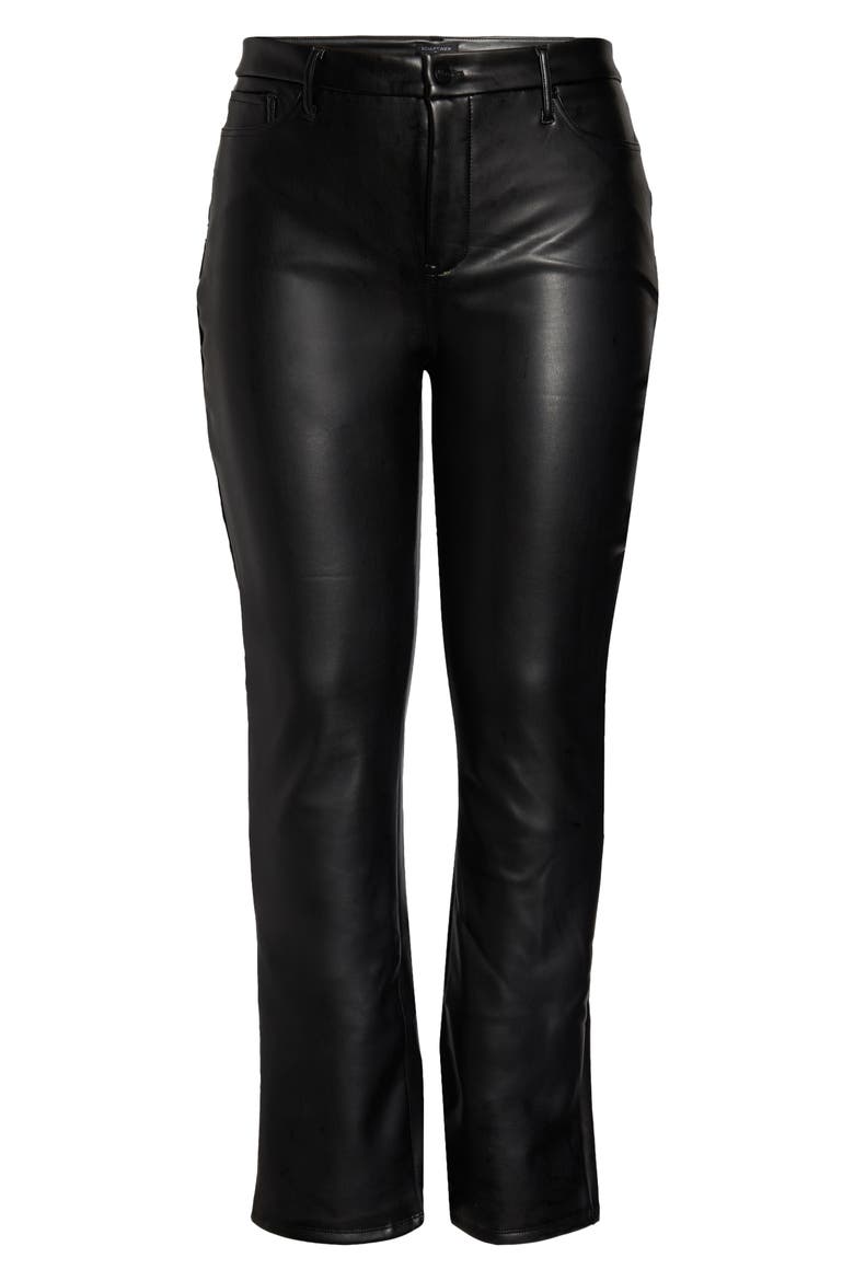 Sculpt Her Marilyn Faux Leather Straight Leg Pants, Alternate, color, BLACK