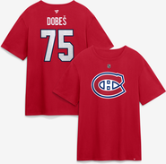 FANATICS Men's Fanatics Jakub Dobes Red Montreal Canadiens Authentic Stack Name & Number T-Shirt