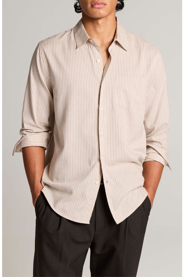 Canyon Stripe Long Sleeve Button Up Shirt, Main, color, BAJA SAND COMBO