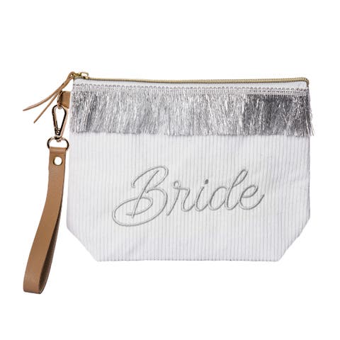 Bride Corduroy Bag w/ Fringe Polyester Clear