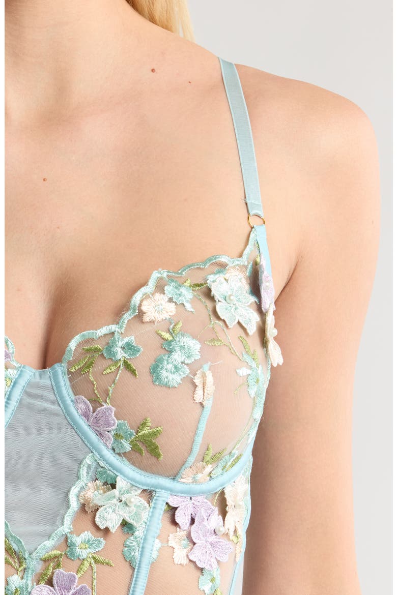 Embroidered Underwire Bodysuit, Alternate, color, POWDER BLUE MULTI