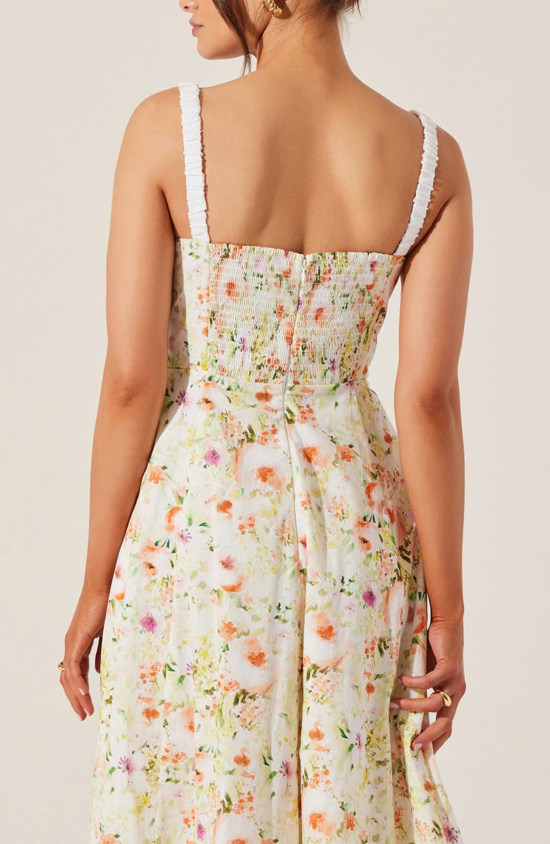 ASTR the Label Julietta Floral Cotton Dress, Alternate, color, Orange Green Floral