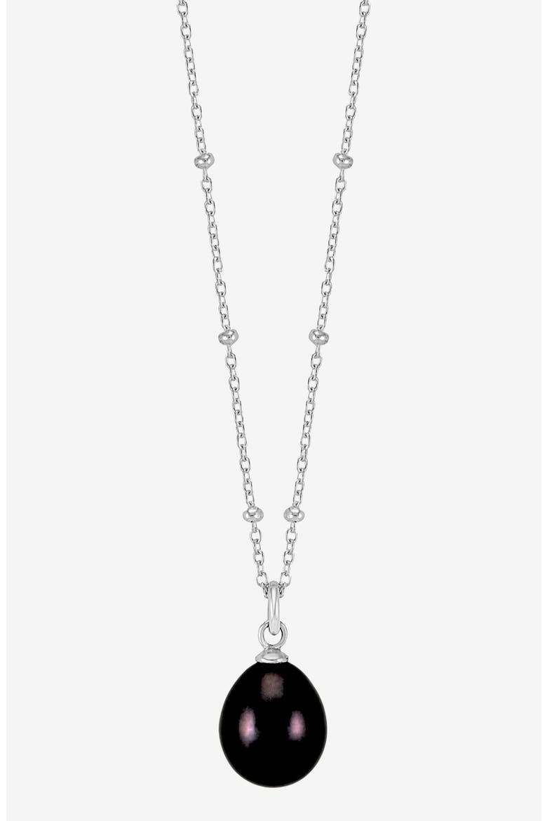 Timeless Adjustable 10mm Oval Peacock Freshwater Pearl Pendant, Main, color, Sterling Silver
